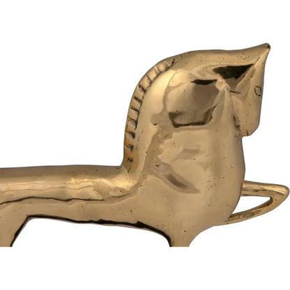 Horse On Stand Antique Brass Sculpture - LOOMLAN - Noir - Statues & Sculptures