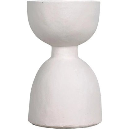 Noir Hourglass White Fiber Cement Stool