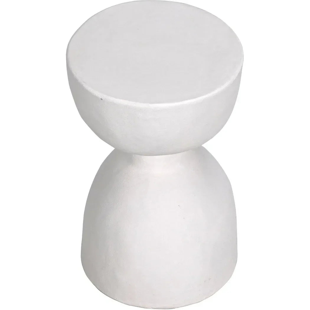 Noir Hourglass White Fiber Cement Stool