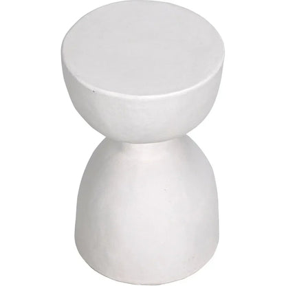 Noir Hourglass White Fiber Cement Stool