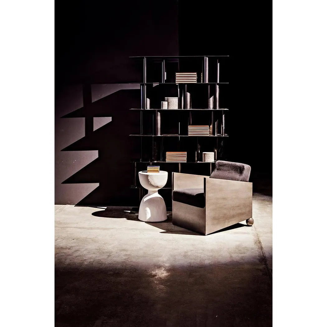 Noir Hourglass White Fiber Cement Stool