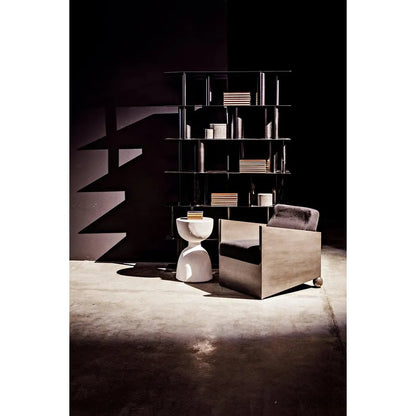Noir Hourglass White Fiber Cement Stool