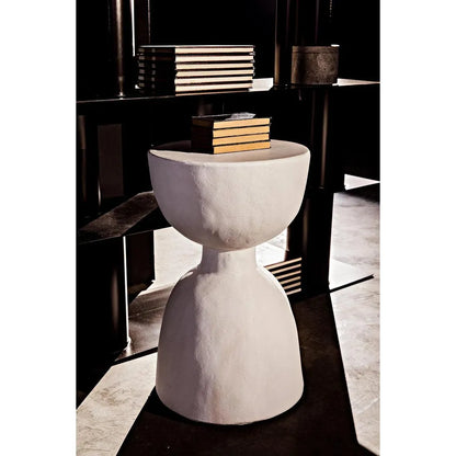 Noir Hourglass White Fiber Cement Stool