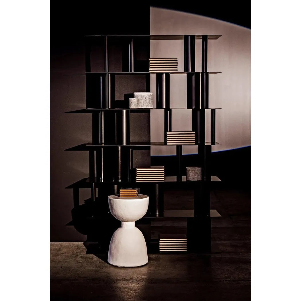 Noir Hourglass White Fiber Cement Stool