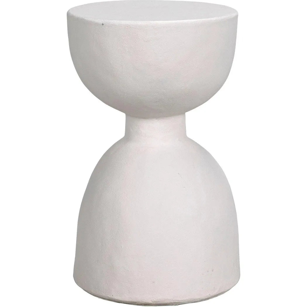 Noir Hourglass White Fiber Cement Stool