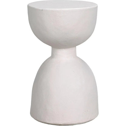 Noir Hourglass White Fiber Cement Stool