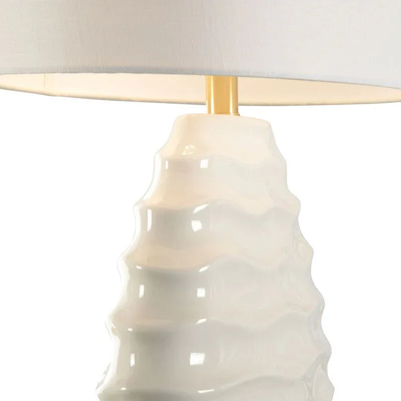 Huaraz Ceramic Design Silk Shade Table Lamp - LOOMLAN - Chelsea House - Table Lamps