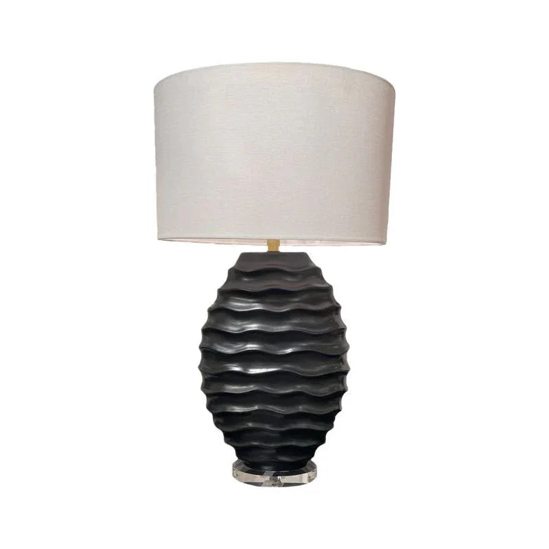 Huaraz Ceramic Design Silk Shade Table Lamp - LOOMLAN - Chelsea House - Table Lamps