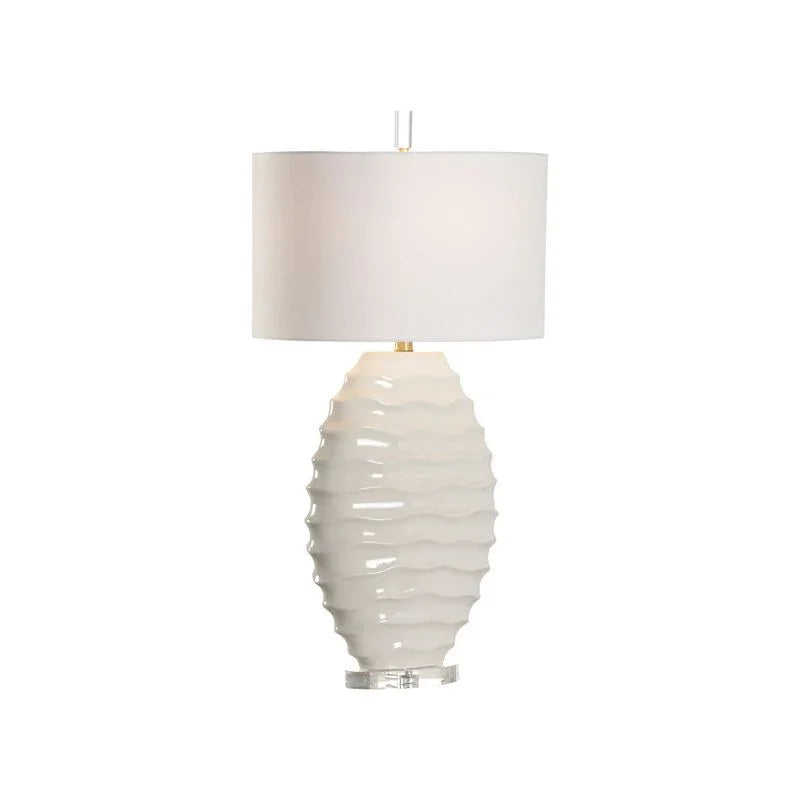 Huaraz Ceramic Design Silk Shade Table Lamp - LOOMLAN - Chelsea House - Table Lamps