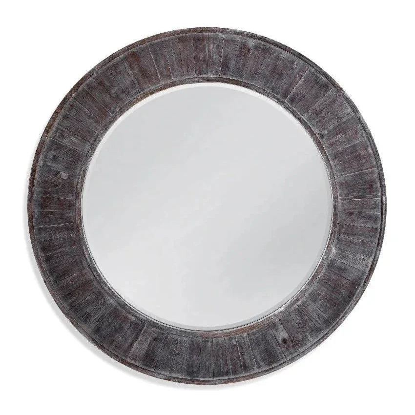 Hunter MDF Brown Round Mirror-Floor Mirrors-Bassett Mirror-LOOMLAN