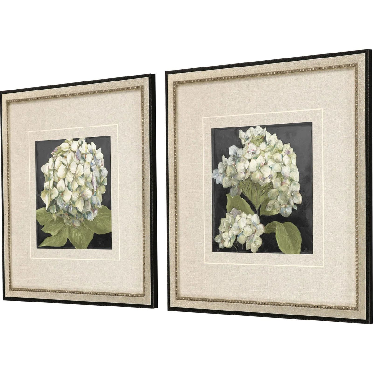Hydrangeas on Black Wood Framed Wall Art 2PC -- view 3