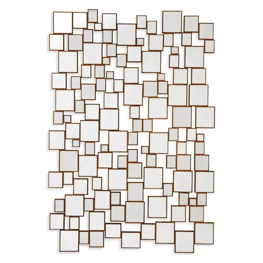 Illyria 61" Rectangle Antique Gold Wall Mirror - LOOMLAN - Bassett Mirror - Wall Mirrors