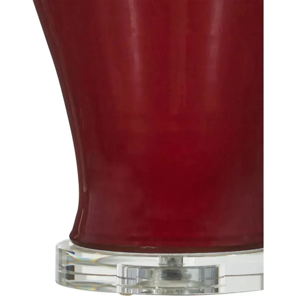 Imperial Porcelain and Metal Red Table Lamp - LOOMLAN - Currey & Co - Table Lamps