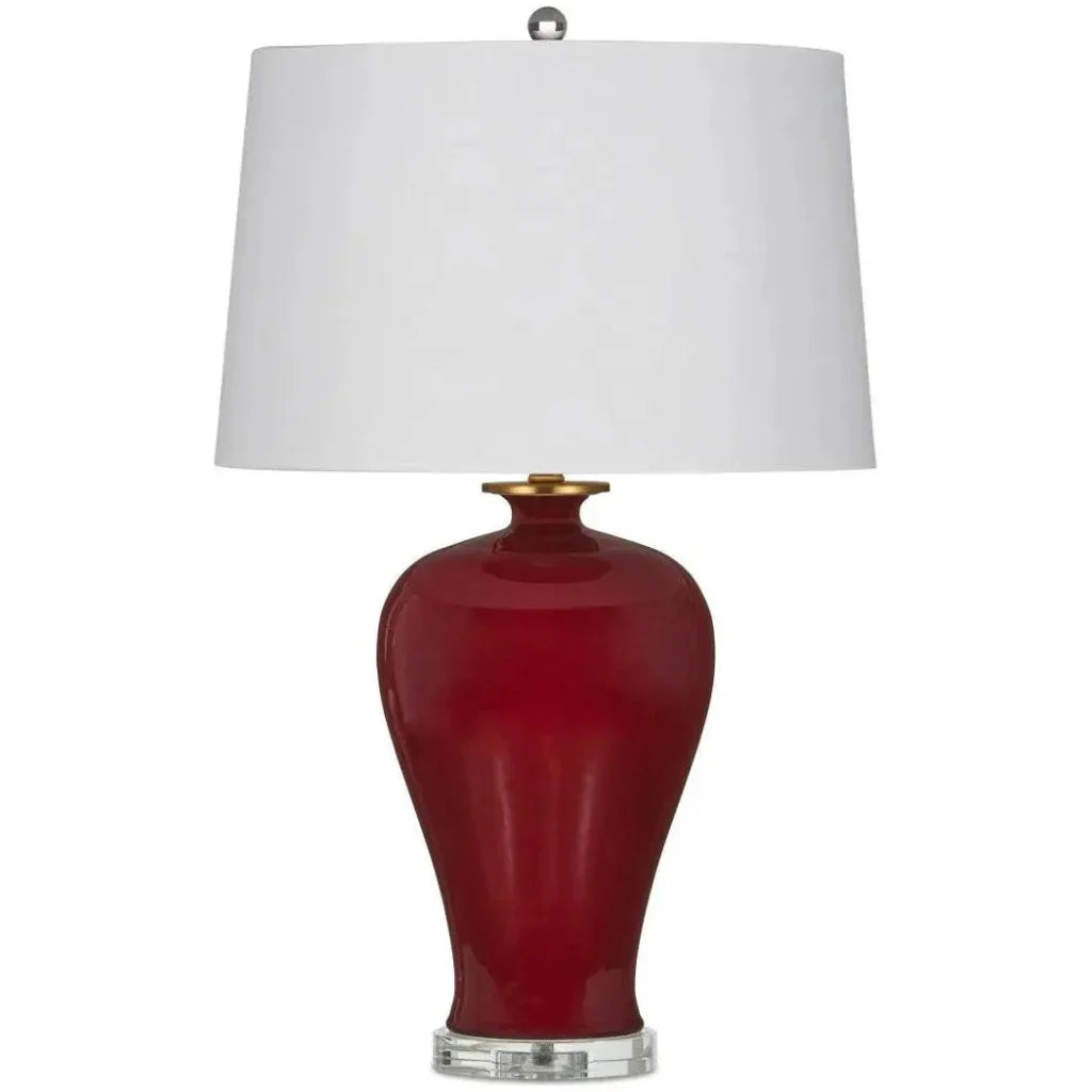 Imperial Porcelain and Metal Red Table Lamp - LOOMLAN - Currey & Co - Table Lamps