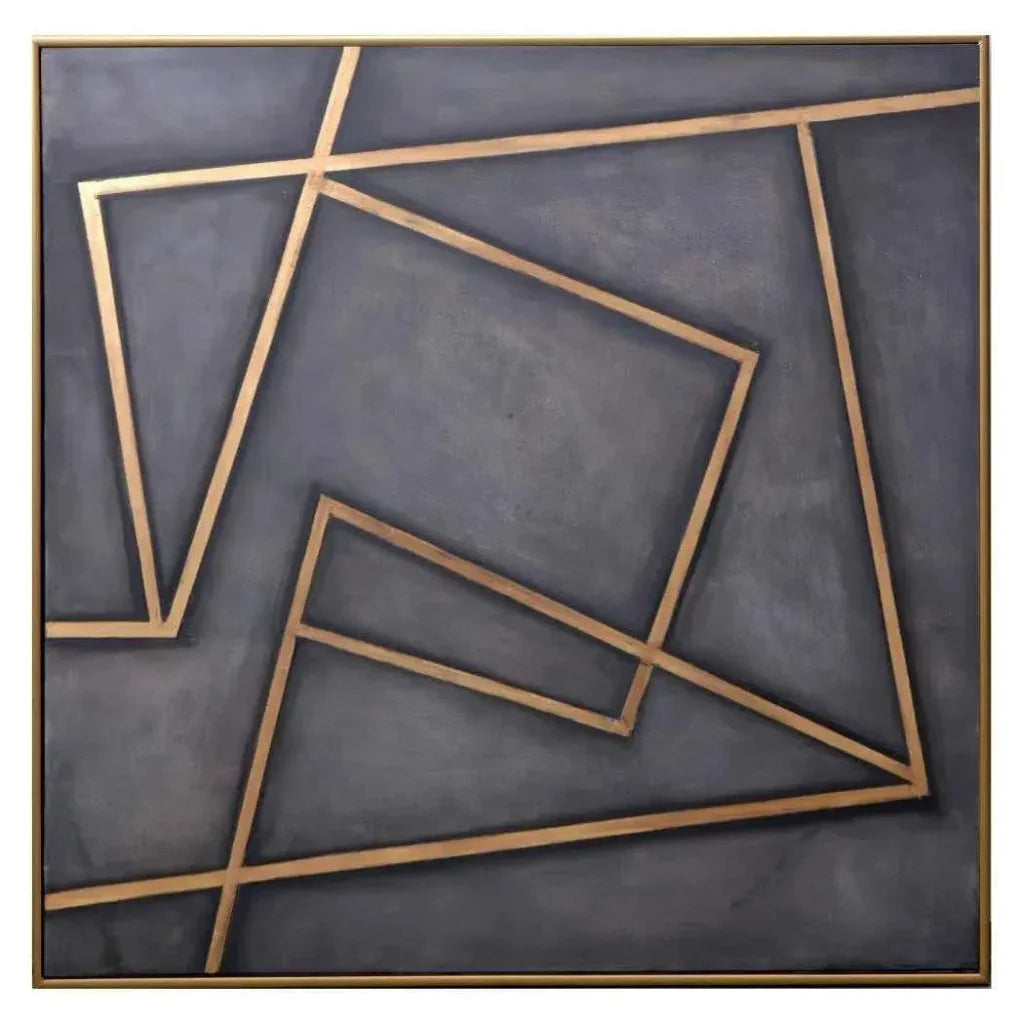 In A Maze Hand Painted Art With Gold Floater - LOOMLAN - SUNPAN - Canvas Art