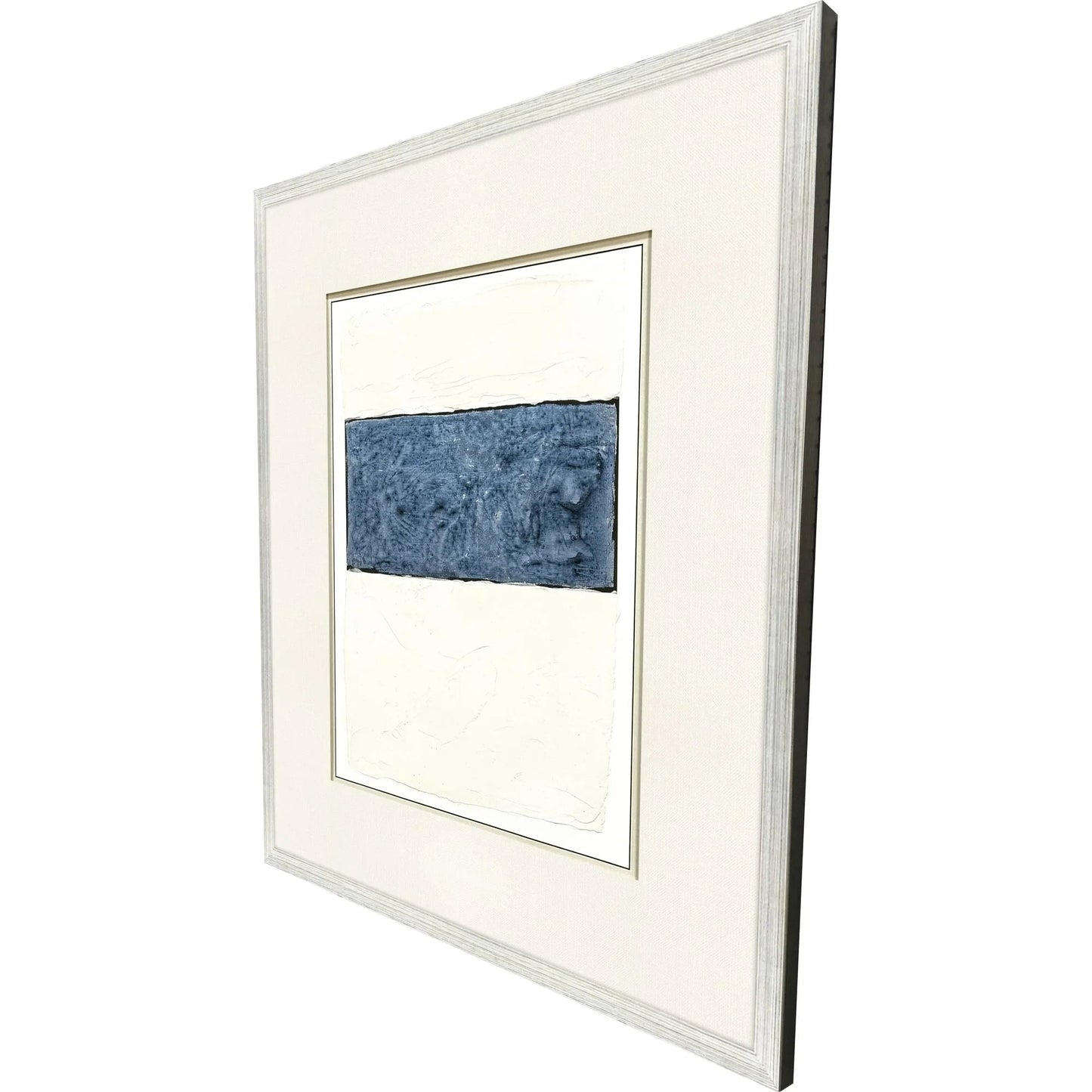 Indigo Framework I Wood Frame Blue Canvas Art