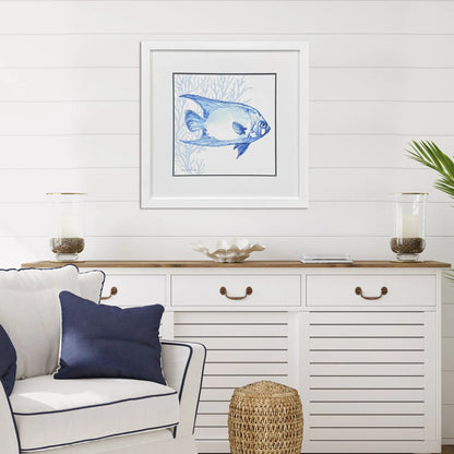 Indigo Ocean Glass Front Blue Canvas Art