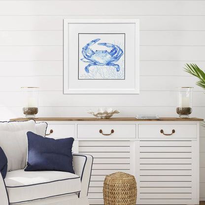 Indigo Ocean Glass Front Blue Canvas Art