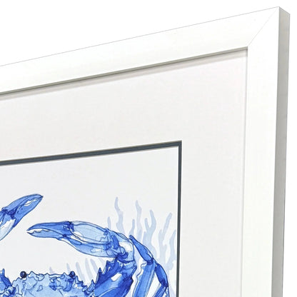 Indigo Ocean Glass Front Blue Canvas Art