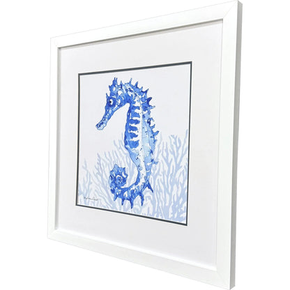 Indigo Ocean Glass Front Blue Canvas Art