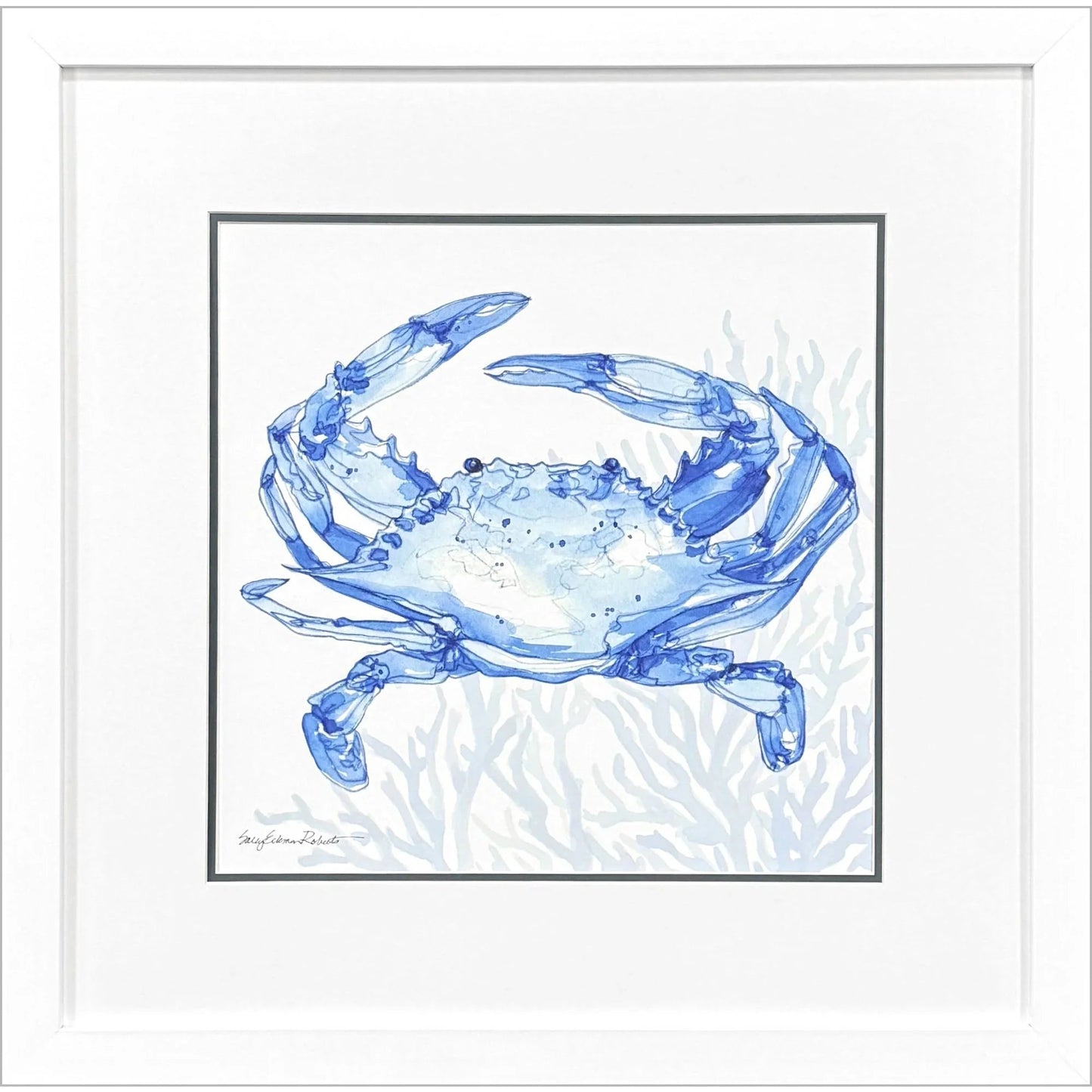 Indigo Ocean Glass Front Blue Canvas Art
