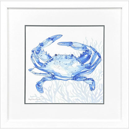 Indigo Ocean Glass Front Blue Canvas Art