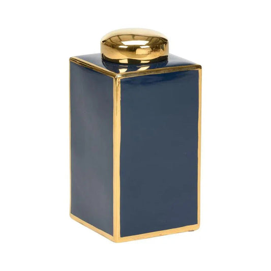 Infinity And Blue Glazed Yond Ceramic Canister - LOOMLAN - Wildwood - Vases & Jars