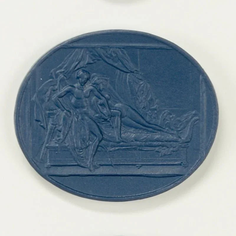 Intaglios In Blue Striking Design Artwork-Framed Wall Art-Chelsea House-LOOMLAN