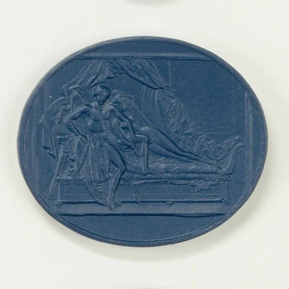 Intaglios In Blue Striking Design Artwork-Framed Wall Art-Chelsea House-LOOMLAN