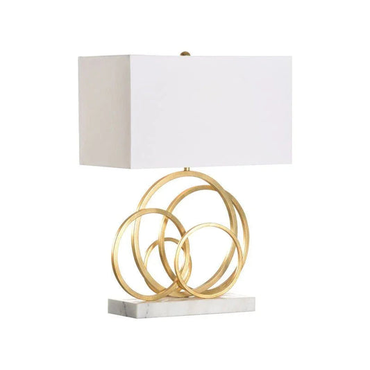 Interconnecting Gold Rings On Marble Base Table Lamp - LOOMLAN - Chelsea House - Table Lamps