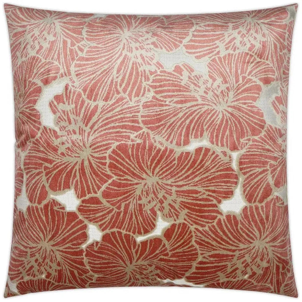 Irinia Punch Floral Coral Large Throw Pillow Insert - LOOMLAN - D.V. Kap - Throw Pillows