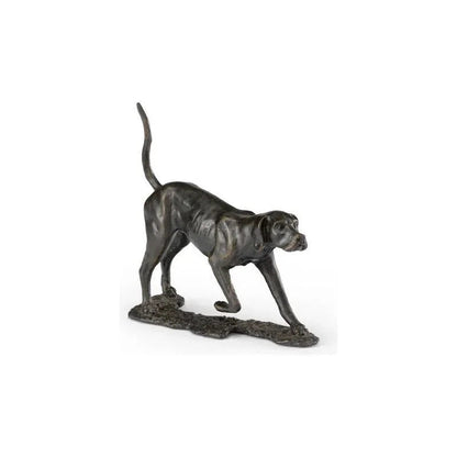 Iron Made Pointer Verde Dog Sculpture - LOOMLAN - Chelsea House - Statues & Sculptures