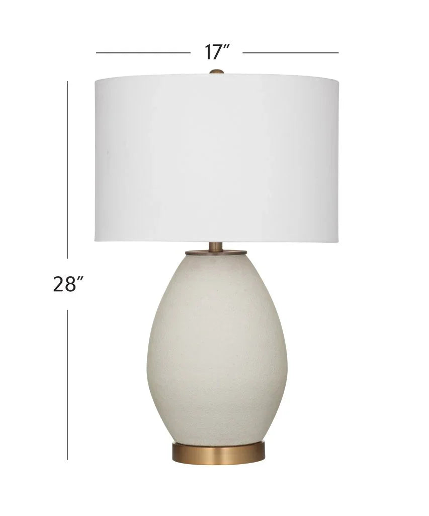 Isabella White Ceramic Table Lamp - LOOMLAN - Bassett Mirror - Table Lamps