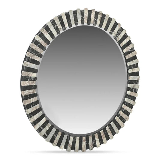 Isolde Multicolor Marble Frame Wall Mirror - LOOMLAN - Moe's Home - Wall Mirrors
