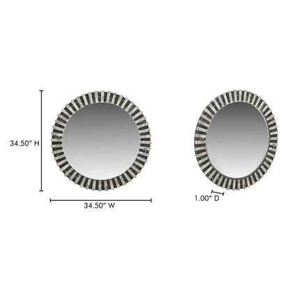 Isolde Multicolor Marble Frame Wall Mirror - LOOMLAN - Moe's Home - Wall Mirrors