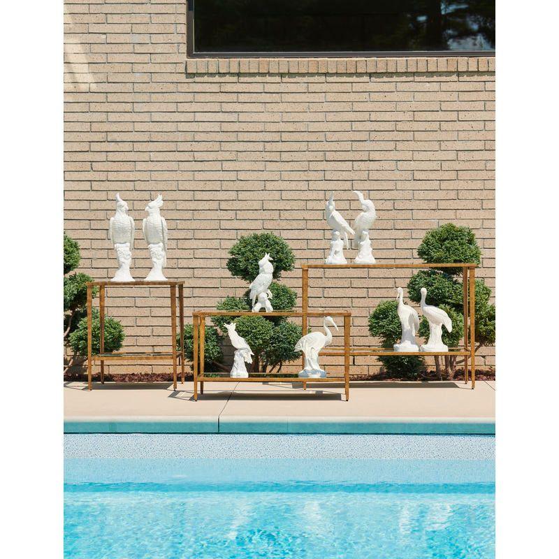 Italian Ceramic Made Hope Parrot Sculpture (Pr) - LOOMLAN - Chelsea House - Statues & Sculptures