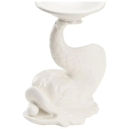 Italian Renaissance Ceramic Dolphin Candleholder - LOOMLAN - Wildwood - Candle Holders