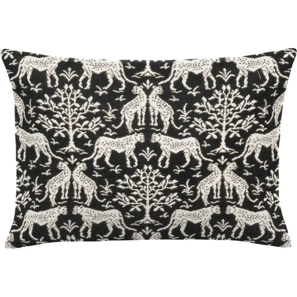 Jaipur Frame Onyx Handmade Outdoor Pillow-Outdoor Pillows-Earnest Collection-20"x13" Lumbar-LOOMLAN