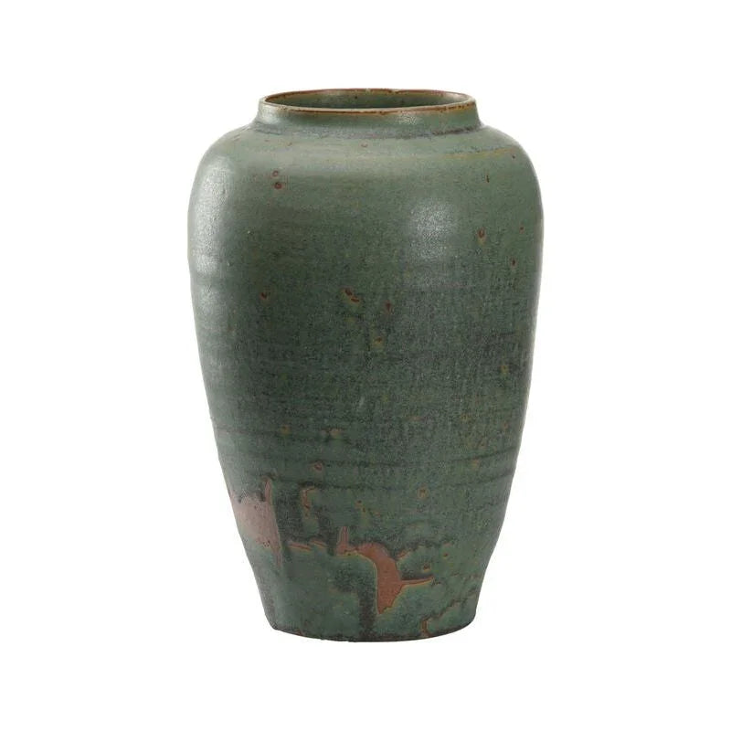 Japanese Green Ceramic Vase - LOOMLAN - Chelsea House - Vases & Jars