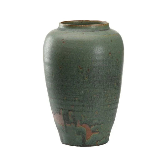 Japanese Green Ceramic Vase - LOOMLAN - Chelsea House - Vases & Jars