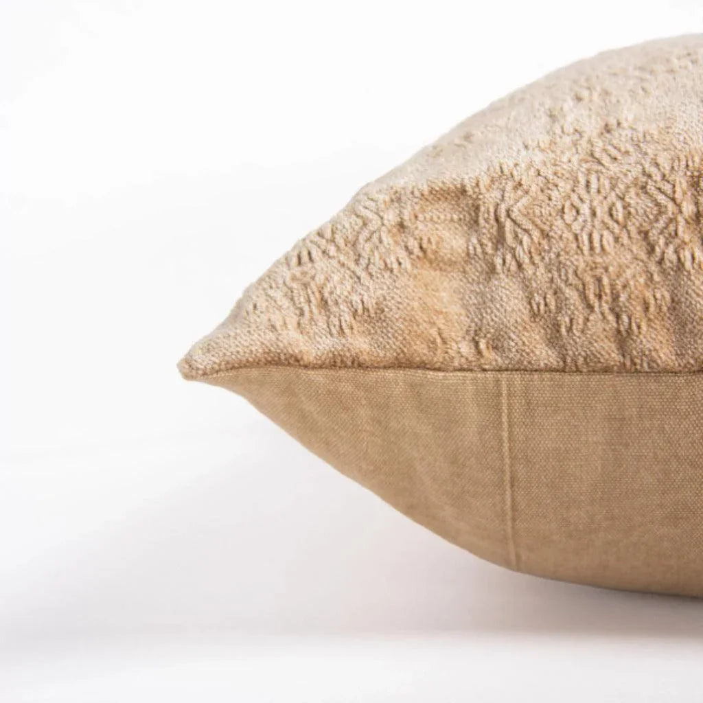 Jaquard Abstract Beige Lumbar Pillow - LOOMLAN - LOOMLAN - Throw Pillows