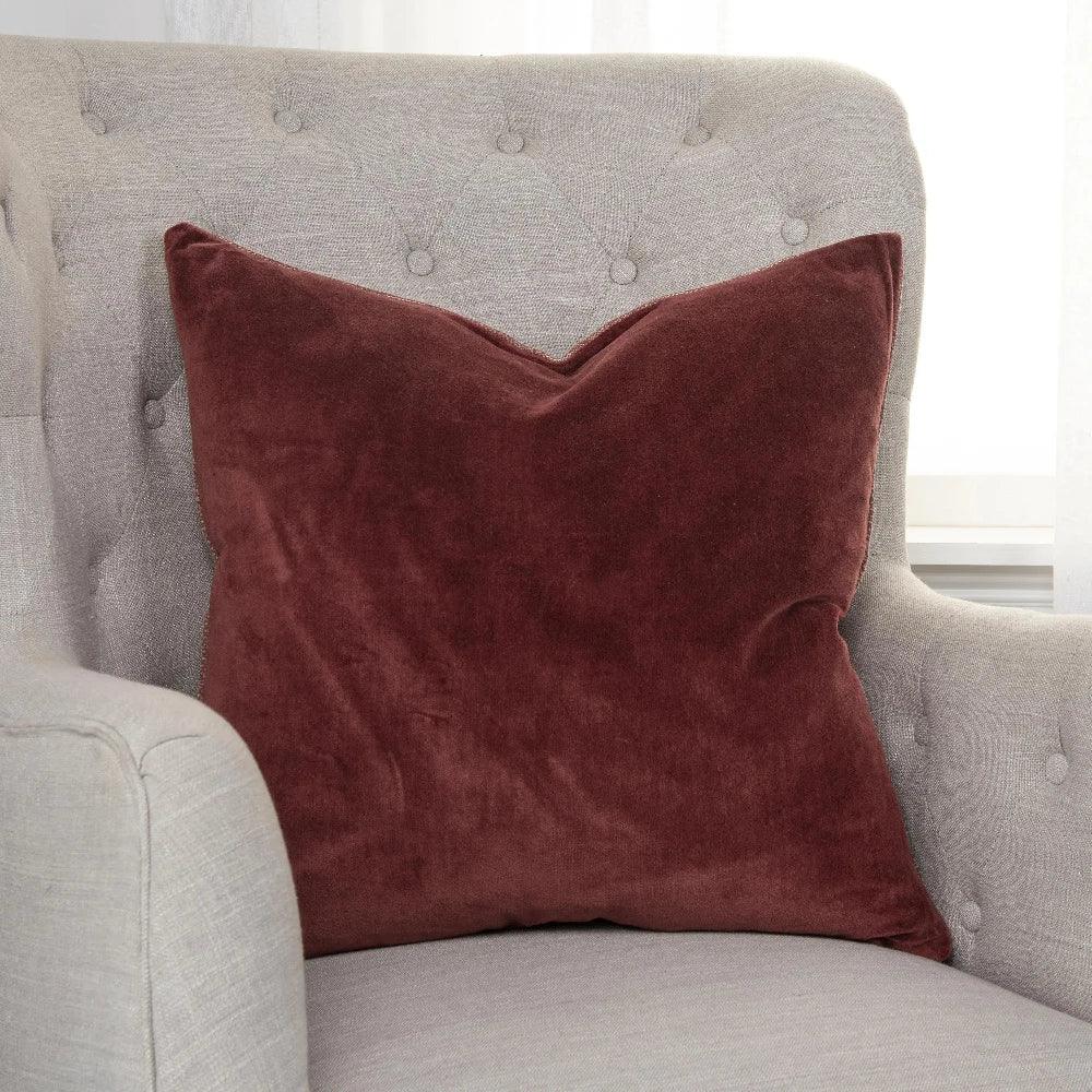 Jasmine Velvet Throw Pillow For Couch Down Insert - LOOMLAN - LOOMLAN - Throw Pillows
