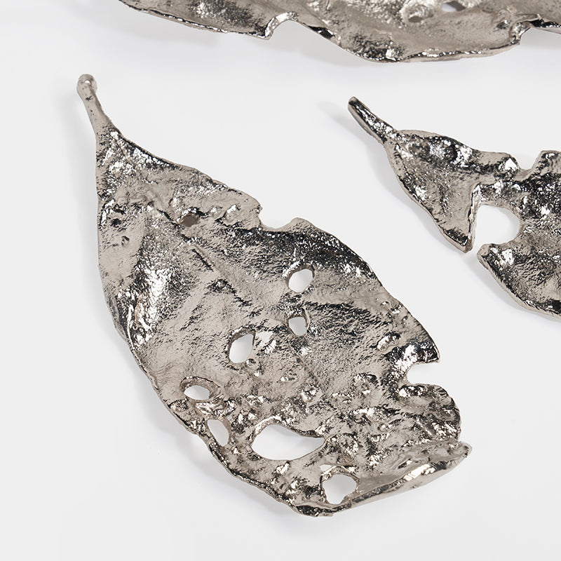 Jaxon Shiny Silver Leaves Sculpture