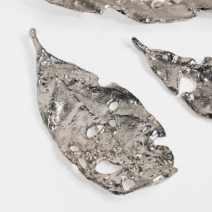 Jaxon Shiny Silver Leaves Sculpture