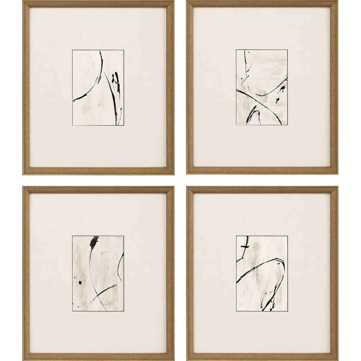 Jete Wood Black Framed Wall Art 4PC