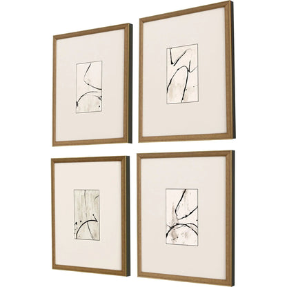 Jete Wood Frame Black Canvas Art 4PC