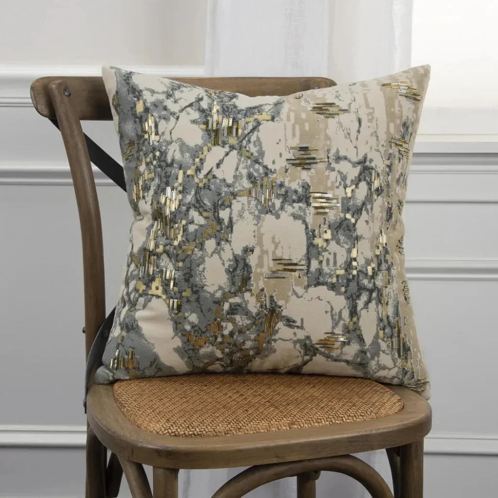 LOOMLAN Jimmy Gray & Gold Pillow With Insert