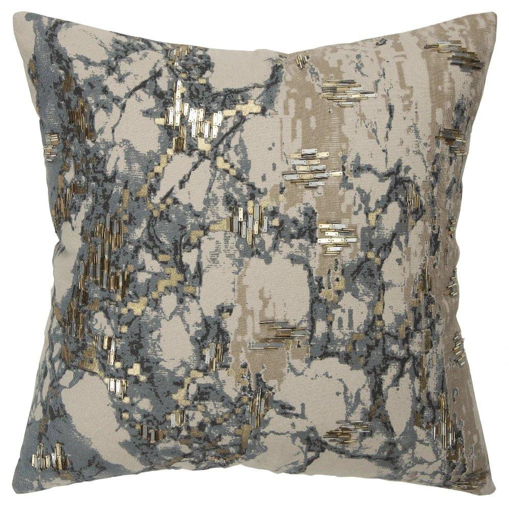 LOOMLAN Jimmy Gray & Gold Pillow With Insert