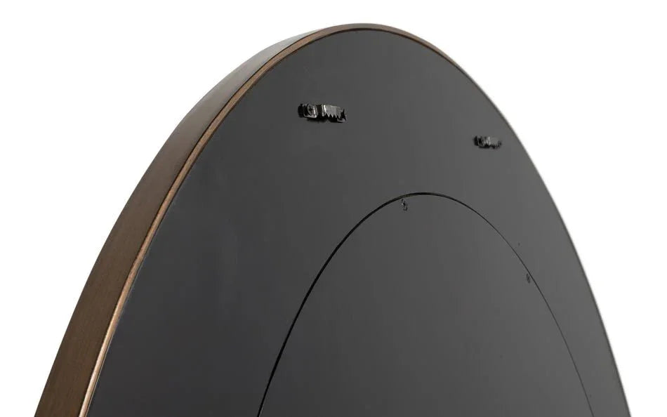 Judith Leather Warpped Round Wall Mirror - LOOMLAN - Sarreid - Wall Mirrors