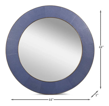 Judith Leather Warpped Round Wall Mirror - LOOMLAN - Sarreid - Wall Mirrors